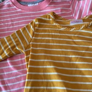 Lot of Hanna Andersson girls striped shirts.